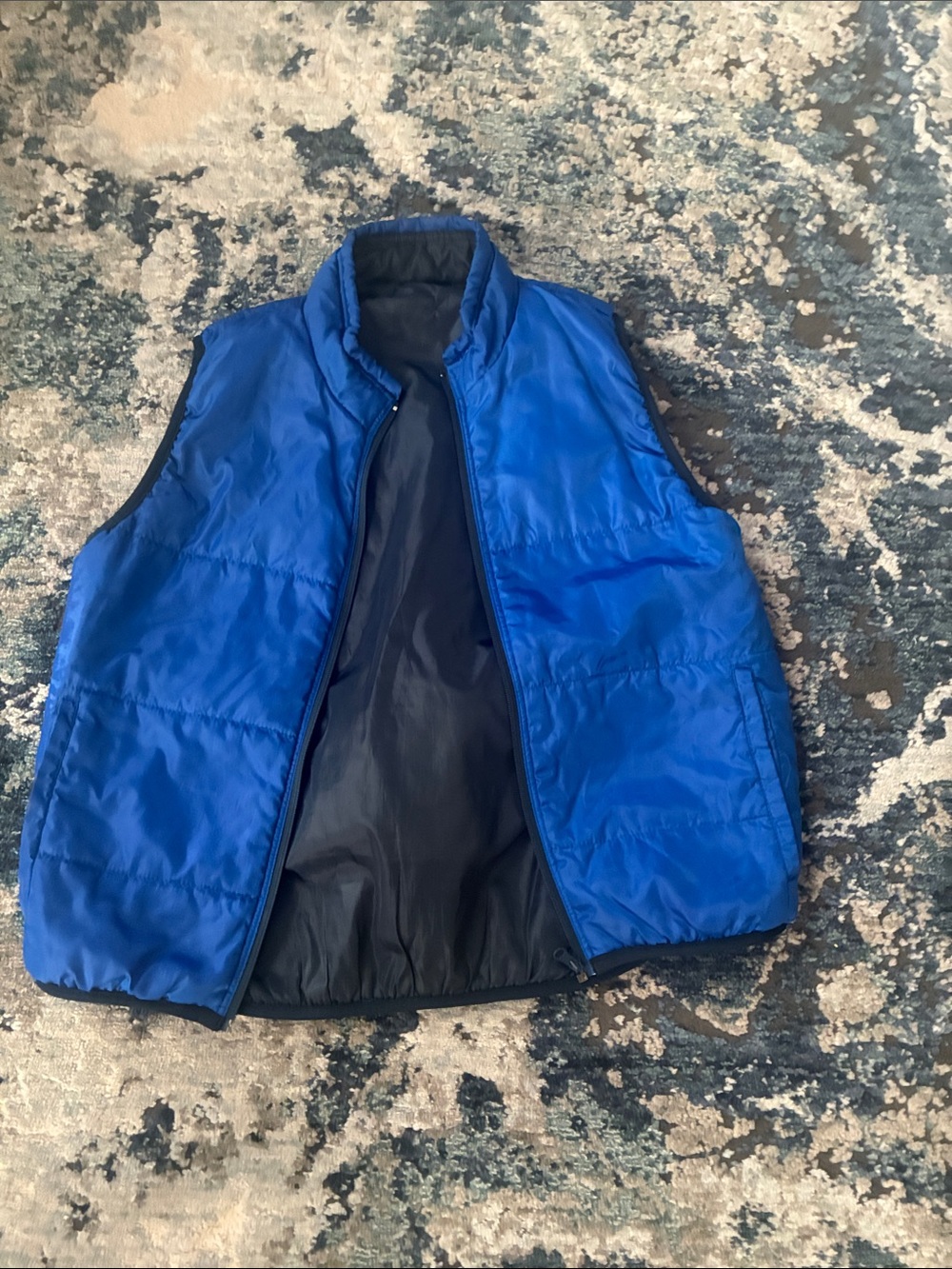 Gap Reversible Blue Puffer Vest - Lightweight Quilted Jacket
